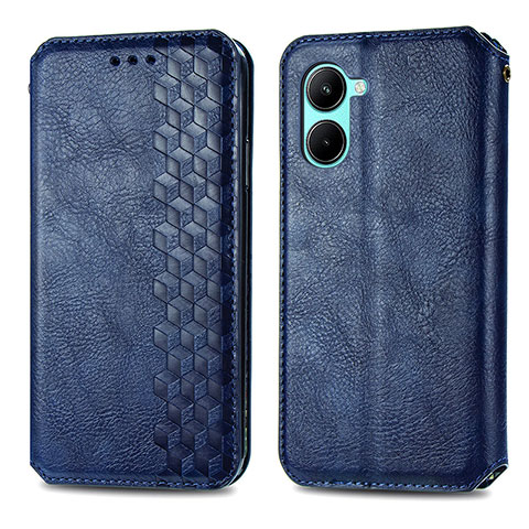 Funda de Cuero Cartera con Soporte Carcasa S01D para Realme C33 (2023) Azul