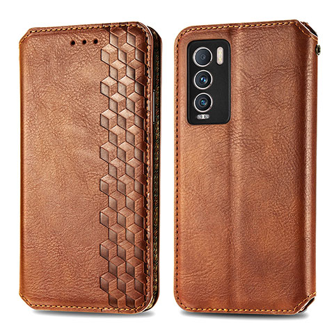 Funda de Cuero Cartera con Soporte Carcasa S01D para Realme GT Master Explorer 5G Marron