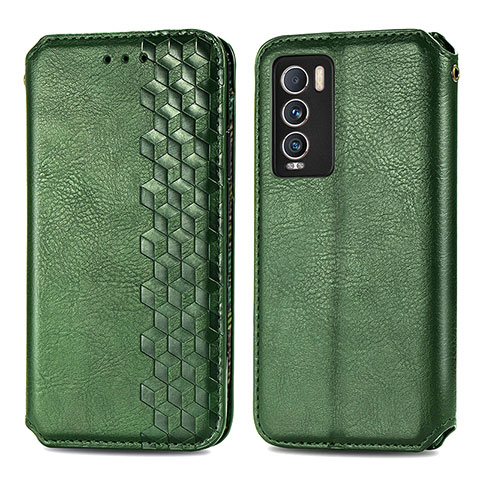 Funda de Cuero Cartera con Soporte Carcasa S01D para Realme GT Master Explorer 5G Verde