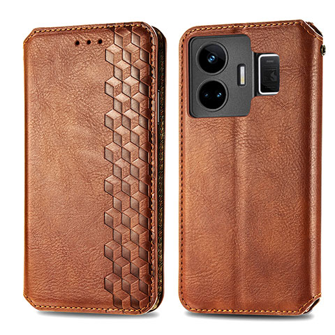 Funda de Cuero Cartera con Soporte Carcasa S01D para Realme GT Neo6 5G Marron