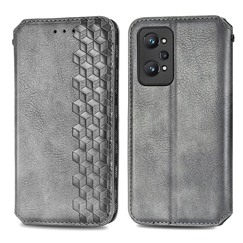 Funda de Cuero Cartera con Soporte Carcasa S01D para Realme GT2 5G Gris