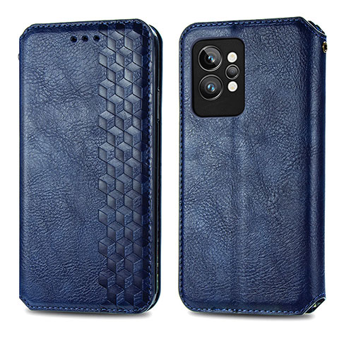 Funda de Cuero Cartera con Soporte Carcasa S01D para Realme GT2 Pro 5G Azul