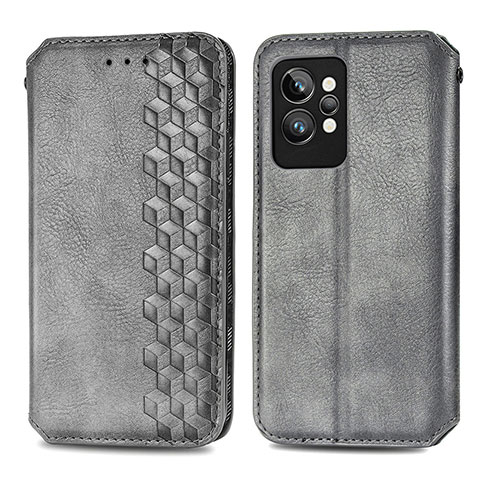 Funda de Cuero Cartera con Soporte Carcasa S01D para Realme GT2 Pro 5G Gris