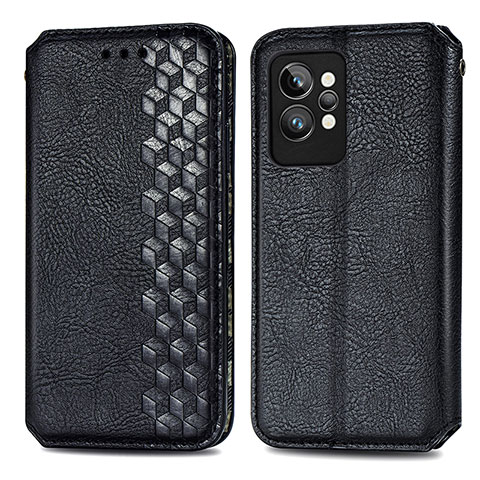 Funda de Cuero Cartera con Soporte Carcasa S01D para Realme GT2 Pro 5G Negro