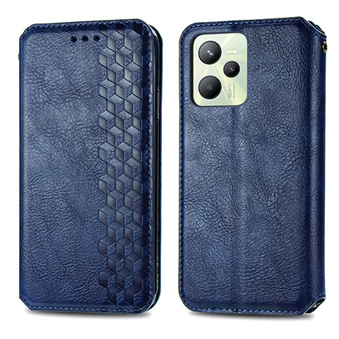 Funda de Cuero Cartera con Soporte Carcasa S01D para Realme Narzo 50A Prime Azul