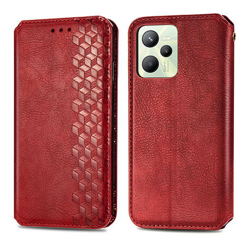 Funda de Cuero Cartera con Soporte Carcasa S01D para Realme Narzo 50A Prime Rojo