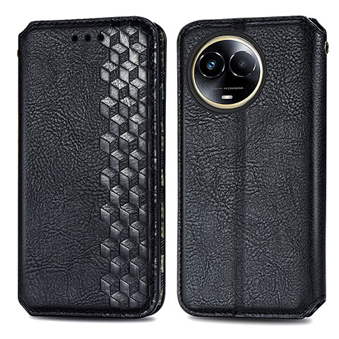 Funda de Cuero Cartera con Soporte Carcasa S01D para Realme V50s 5G Negro