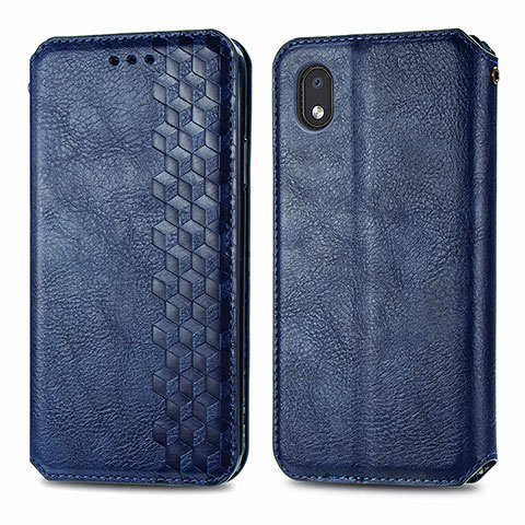 Funda de Cuero Cartera con Soporte Carcasa S01D para Samsung Galaxy A01 Core Azul