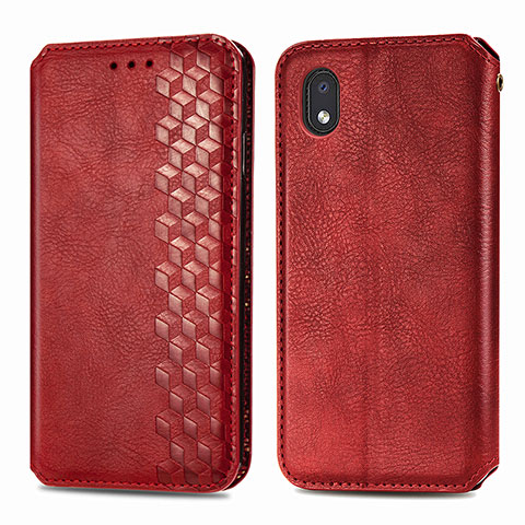 Funda de Cuero Cartera con Soporte Carcasa S01D para Samsung Galaxy A01 Core Rojo