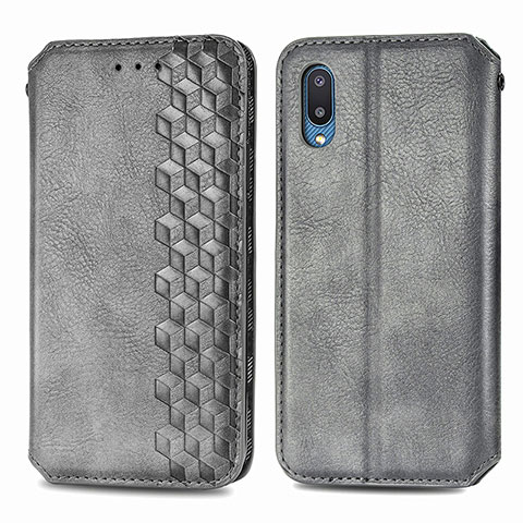 Funda de Cuero Cartera con Soporte Carcasa S01D para Samsung Galaxy A02 Gris