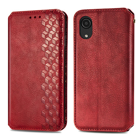 Funda de Cuero Cartera con Soporte Carcasa S01D para Samsung Galaxy A03 Core Rojo