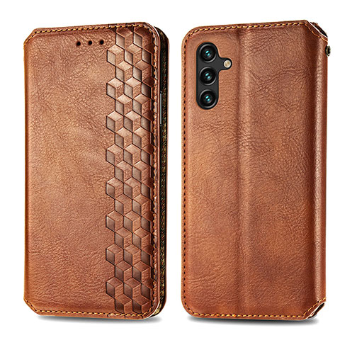 Funda de Cuero Cartera con Soporte Carcasa S01D para Samsung Galaxy A04s Marron