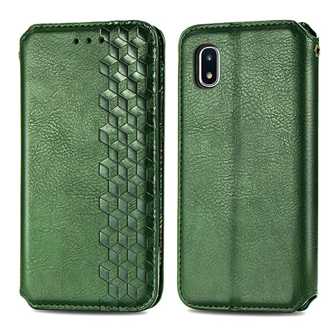 Funda de Cuero Cartera con Soporte Carcasa S01D para Samsung Galaxy A20 SC-02M SCV46 Verde