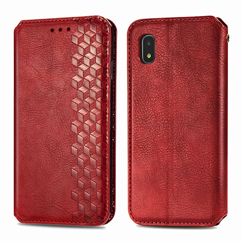 Funda de Cuero Cartera con Soporte Carcasa S01D para Samsung Galaxy A21 SC-42A Rojo