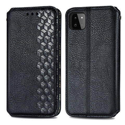 Funda de Cuero Cartera con Soporte Carcasa S01D para Samsung Galaxy A22 5G Negro