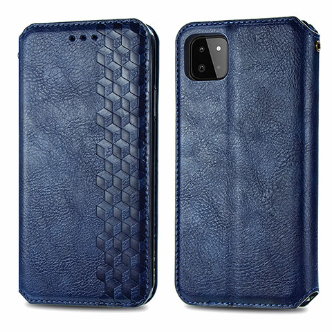 Funda de Cuero Cartera con Soporte Carcasa S01D para Samsung Galaxy A22s 5G Azul