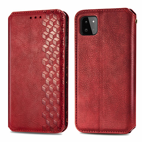 Funda de Cuero Cartera con Soporte Carcasa S01D para Samsung Galaxy A22s 5G Rojo