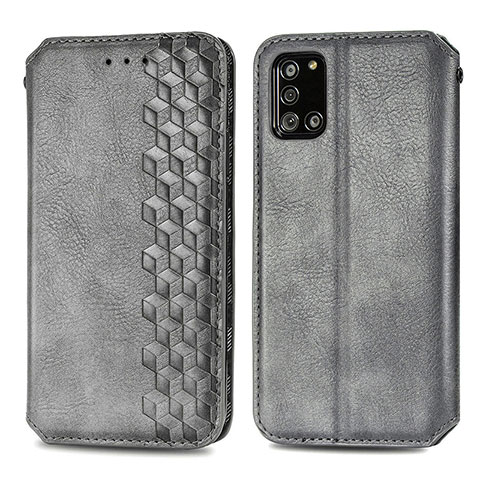 Funda de Cuero Cartera con Soporte Carcasa S01D para Samsung Galaxy A31 Gris