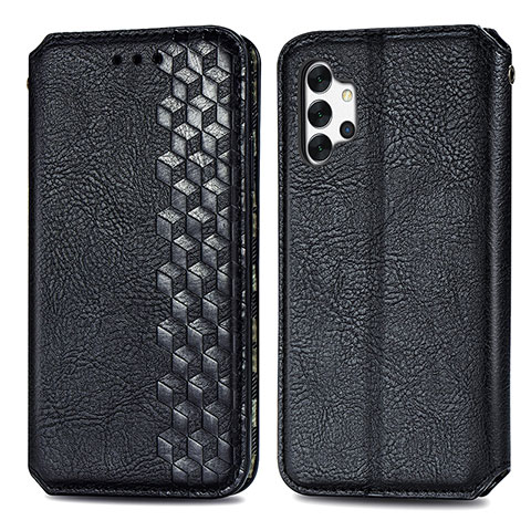 Funda de Cuero Cartera con Soporte Carcasa S01D para Samsung Galaxy A32 4G Negro