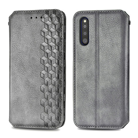 Funda de Cuero Cartera con Soporte Carcasa S01D para Samsung Galaxy A41 SC-41A Gris