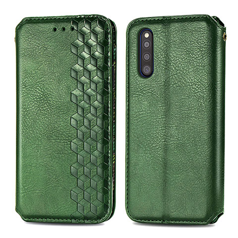 Funda de Cuero Cartera con Soporte Carcasa S01D para Samsung Galaxy A41 SC-41A Verde