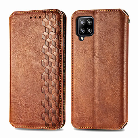 Funda de Cuero Cartera con Soporte Carcasa S01D para Samsung Galaxy A42 5G Marron