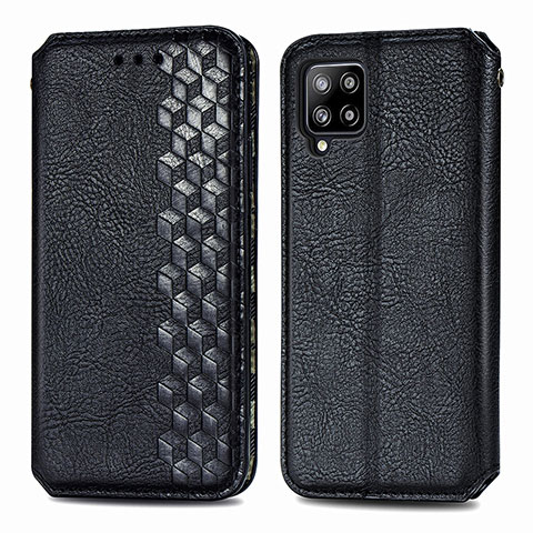 Funda de Cuero Cartera con Soporte Carcasa S01D para Samsung Galaxy A42 5G Negro