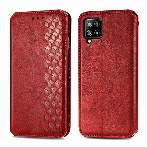 Funda de Cuero Cartera con Soporte Carcasa S01D para Samsung Galaxy A42 5G Rojo