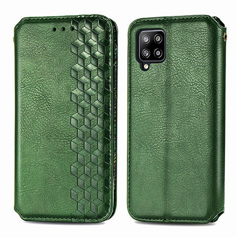 Funda de Cuero Cartera con Soporte Carcasa S01D para Samsung Galaxy A42 5G Verde