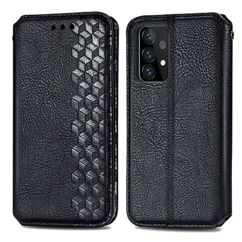 Funda de Cuero Cartera con Soporte Carcasa S01D para Samsung Galaxy A52s 5G Negro