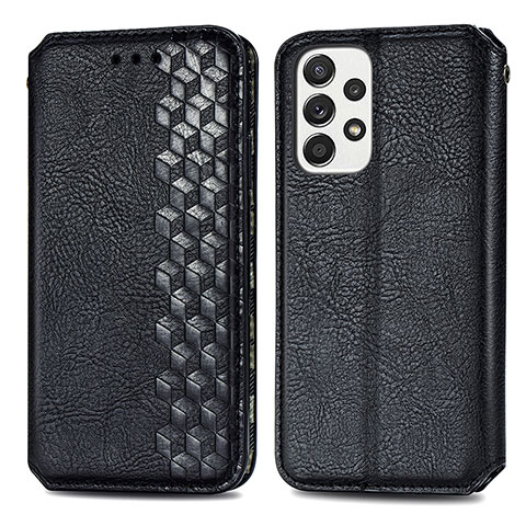 Funda de Cuero Cartera con Soporte Carcasa S01D para Samsung Galaxy A53 5G Negro