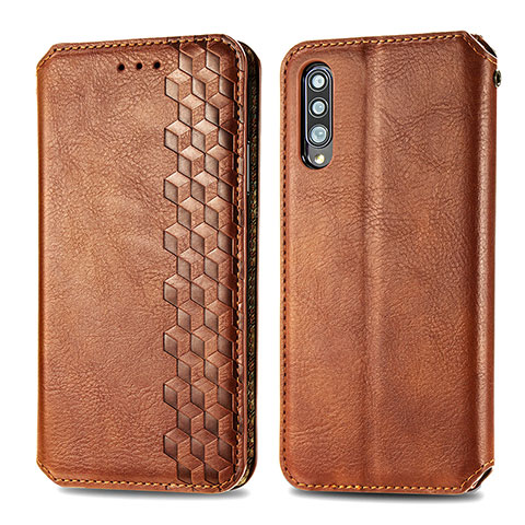 Funda de Cuero Cartera con Soporte Carcasa S01D para Samsung Galaxy A70 Marron