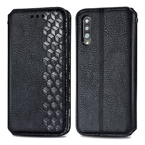 Funda de Cuero Cartera con Soporte Carcasa S01D para Samsung Galaxy A70 Negro