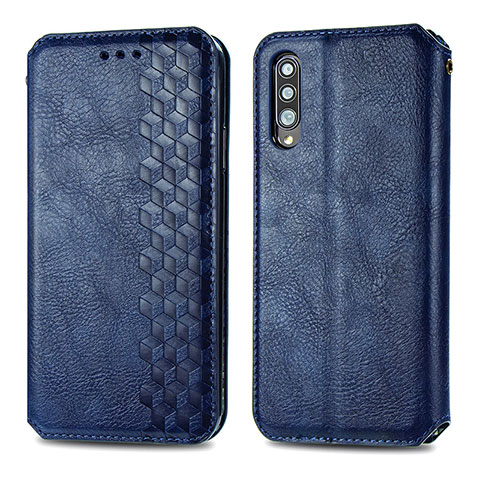 Funda de Cuero Cartera con Soporte Carcasa S01D para Samsung Galaxy A70S Azul