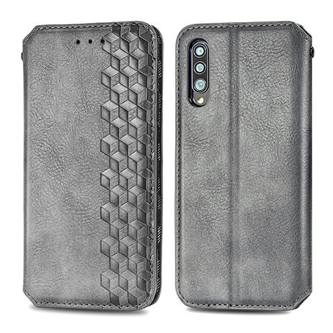 Funda de Cuero Cartera con Soporte Carcasa S01D para Samsung Galaxy A70S Gris