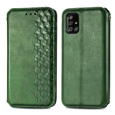 Funda de Cuero Cartera con Soporte Carcasa S01D para Samsung Galaxy A71 5G Verde