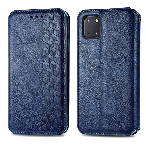 Funda de Cuero Cartera con Soporte Carcasa S01D para Samsung Galaxy A81 Azul