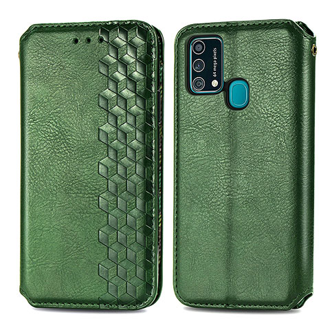 Funda de Cuero Cartera con Soporte Carcasa S01D para Samsung Galaxy F41 Verde