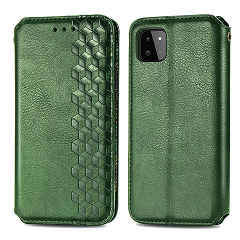 Funda de Cuero Cartera con Soporte Carcasa S01D para Samsung Galaxy F42 5G Verde