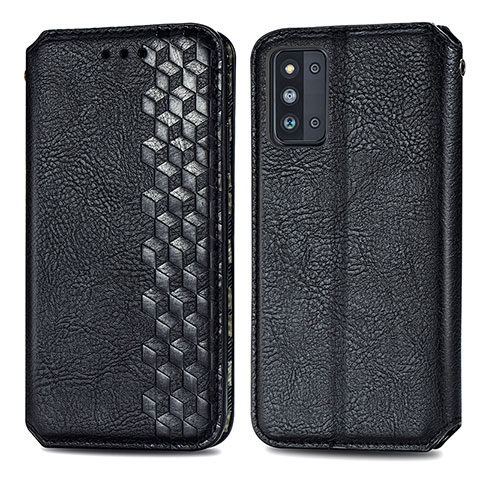 Funda de Cuero Cartera con Soporte Carcasa S01D para Samsung Galaxy F52 5G Negro