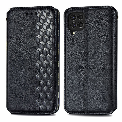 Funda de Cuero Cartera con Soporte Carcasa S01D para Samsung Galaxy F62 5G Negro