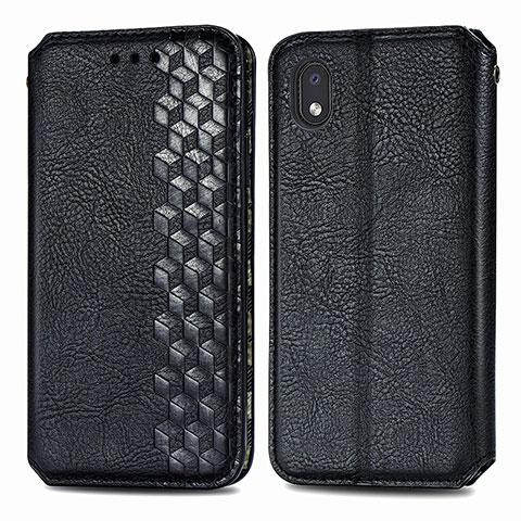 Funda de Cuero Cartera con Soporte Carcasa S01D para Samsung Galaxy M01 Core Negro