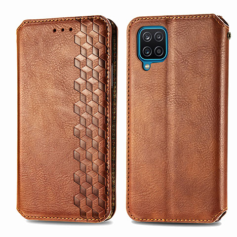 Funda de Cuero Cartera con Soporte Carcasa S01D para Samsung Galaxy M12 Marron