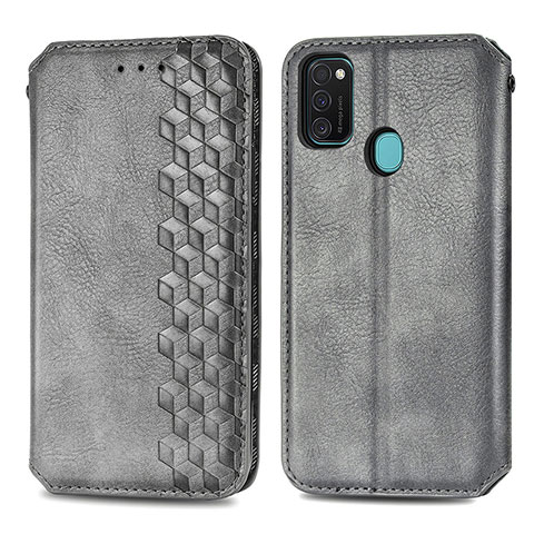 Funda de Cuero Cartera con Soporte Carcasa S01D para Samsung Galaxy M30s Gris