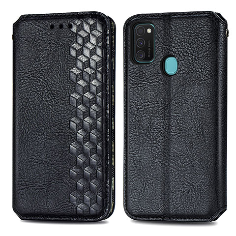 Funda de Cuero Cartera con Soporte Carcasa S01D para Samsung Galaxy M30s Negro