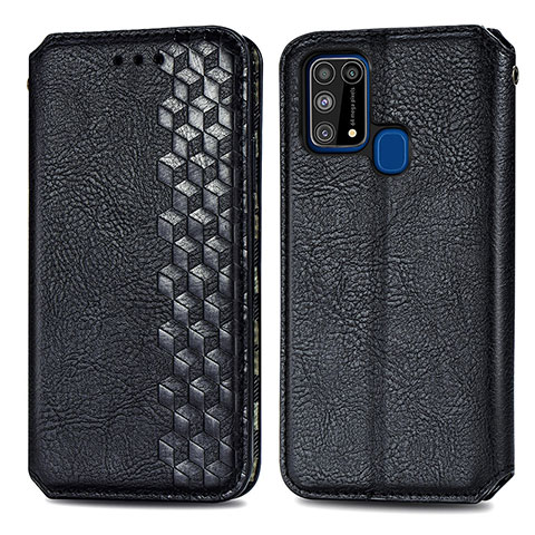 Funda de Cuero Cartera con Soporte Carcasa S01D para Samsung Galaxy M31 Negro