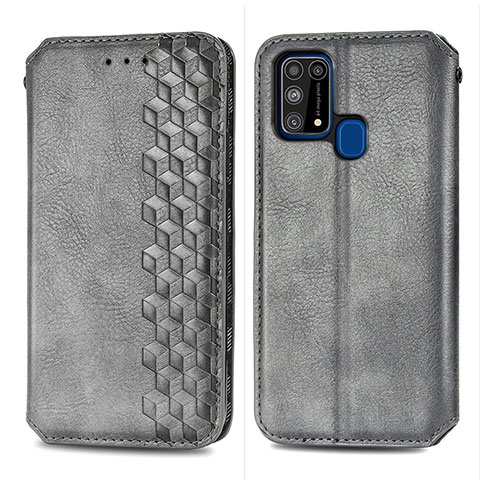 Funda de Cuero Cartera con Soporte Carcasa S01D para Samsung Galaxy M31 Prime Edition Gris