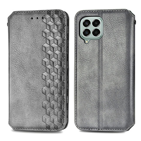 Funda de Cuero Cartera con Soporte Carcasa S01D para Samsung Galaxy M33 5G Gris