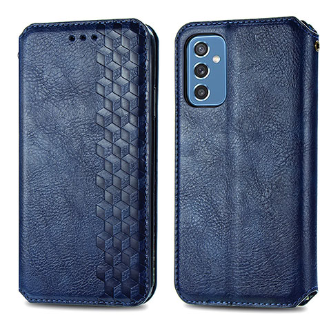 Funda de Cuero Cartera con Soporte Carcasa S01D para Samsung Galaxy M52 5G Azul