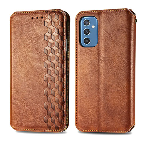 Funda de Cuero Cartera con Soporte Carcasa S01D para Samsung Galaxy M52 5G Marron